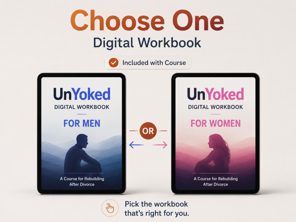 Choose a digital workbook for men or women with UnYoked